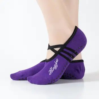 Yüksek Kalite Kadınlar Bayanlar Yoga Çorap Parçacık Taban Alt Kaymaz Aç Geri Pamuk Dans Çorap