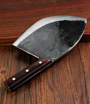 Yüksek kaliteli paslanmaz çelik mutfak bıçağı + Tang bıçak + ahşap saplı dilimleme bıçakları + hediyeler / profesyonel şef / cleaver chopper