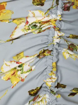 ZAFUL Çapraz Geri Çiçek Baskı Cami Elbise