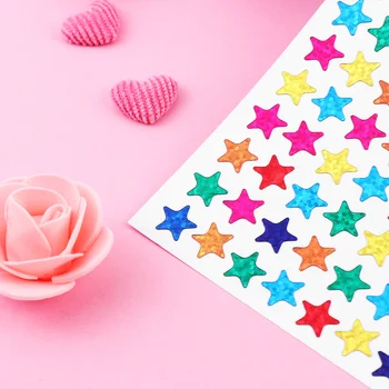 Çıkartmalar Yıldız Ödül Sparkle Parlak Yıldız Metalik Renkli Glitter Çocuklar Yapışkanlı Çok Renkli Etiketler Etiket Şekli Anaokulu Folyo