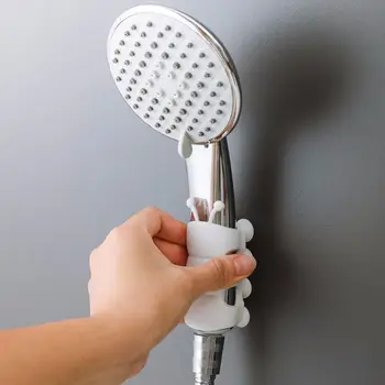 Çıkarılabilir Silikon Duş Başlığı Tutucu Braketi Vantuz El Banyo Aracı Duş Başlığı Vantuz Ev Banyo Malzemeleri