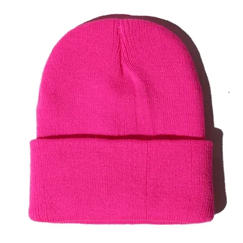Özel LOGO Ebeveyn-çocuk BERE şapka Moda Düz Renk Örme bere şapka Kış Sıcak Kayak Kap Yumuşak Elastik Kap Spor Kap