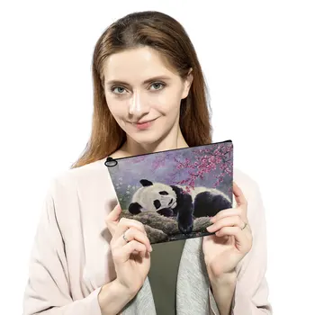 Özelleştirilebilir kadın Kozmetik Çantası Hayvan Çin Tarzı Makyaj Çantası Debriyaj Telefonu Çantası Taşınabilir Sevimli Panda Baskı Seyahat makyaj çantası